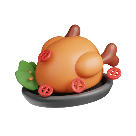 Grilled Chicken  3D Icon