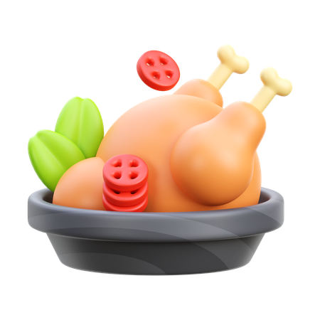 Grilled Chicken  3D Icon