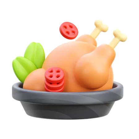 Grilled Chicken  3D Icon