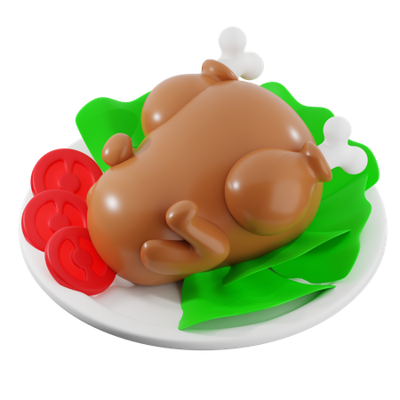 Grilled Chicken  3D Icon