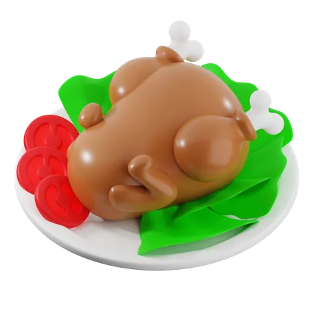 Grilled Chicken  3D Icon