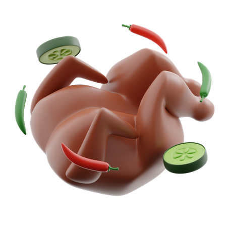 Grilled chicken  3D Icon