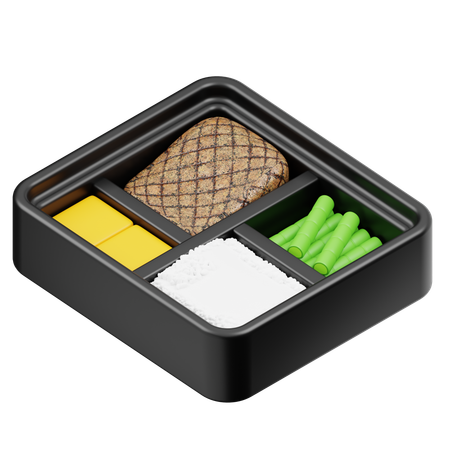 Grilled Fish Bento  3D Icon