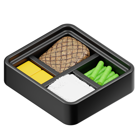 Grilled Fish Bento  3D Icon