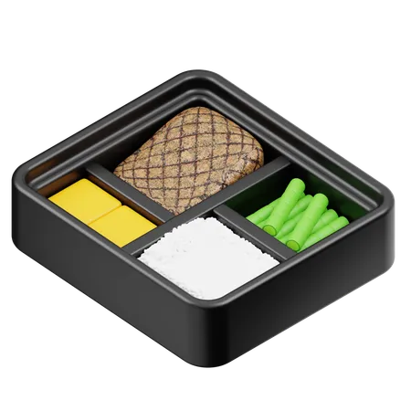 Grilled Fish Bento  3D Icon