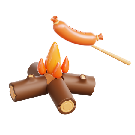 Grilled Sausage  3D Icon