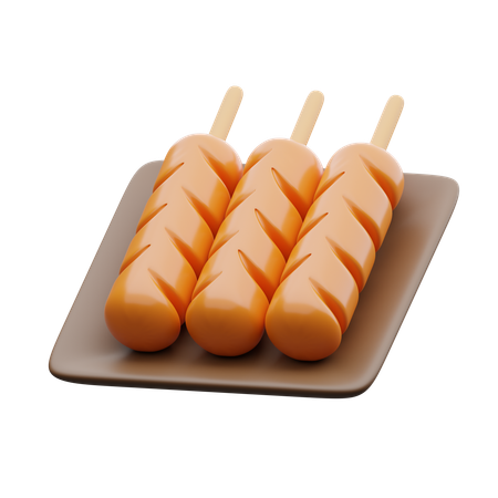 Grilled Sausage  3D Icon
