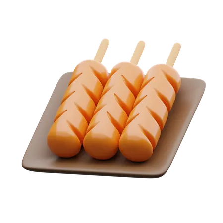 Grilled Sausage  3D Icon