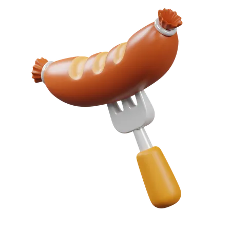 Grilled Sausage  3D Icon