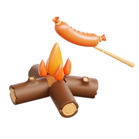 Grilled Sausage  3D Icon