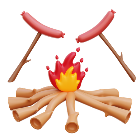 Grilled Sausage  3D Icon