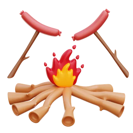 Grilled Sausage  3D Icon