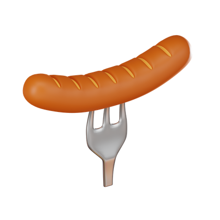 Grilled Sausage  3D Icon