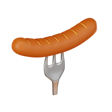 Grilled Sausage  3D Icon