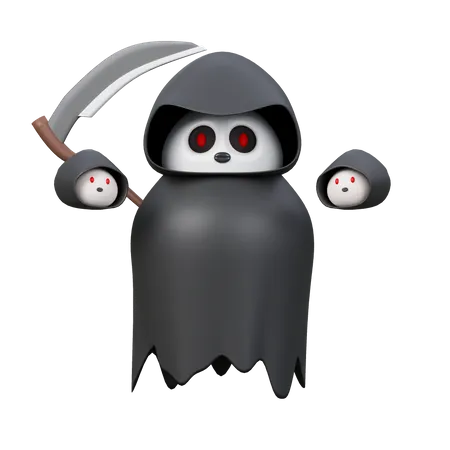 Grim Reaper With Scythe 3 D Icon 3D Icon