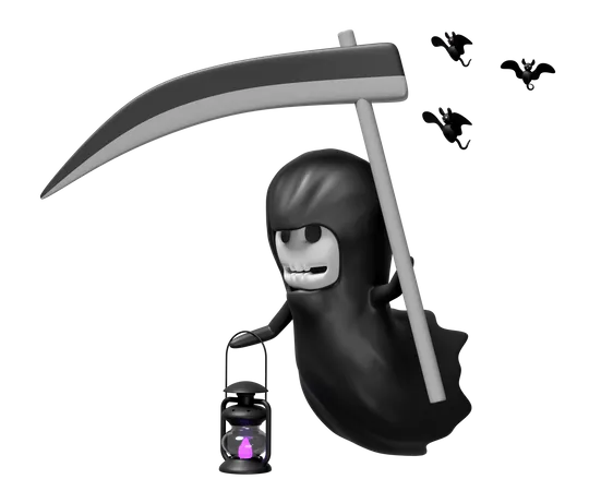 Grim Reaper Holding a Scythe 3D Model $99 - .3ds .blend .c4d .fbx