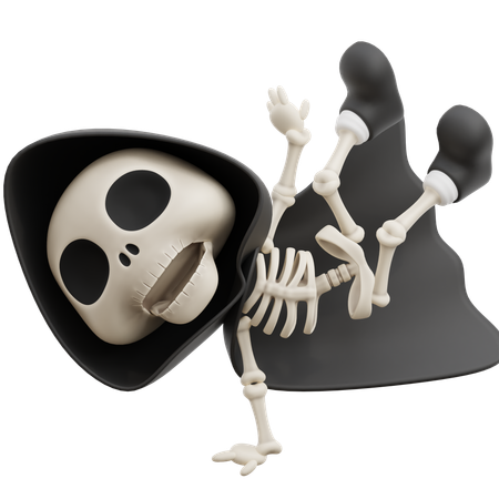 Grim Reaper Doing Breakdace  3D Illustration