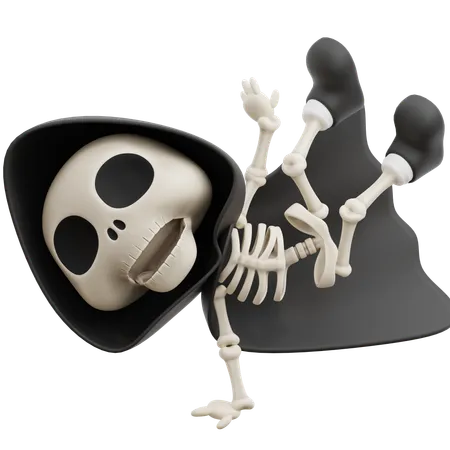 Grim Reaper Doing Breakdace  3D Illustration