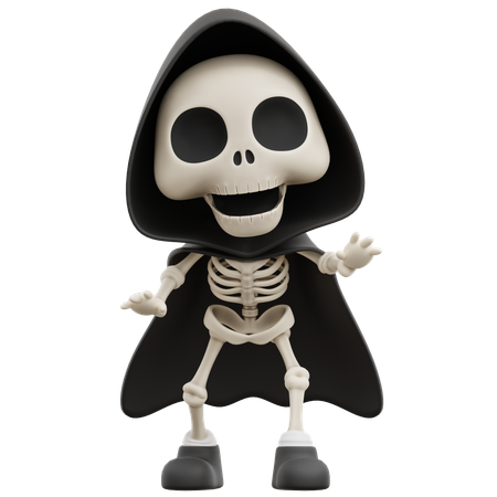 Grim Reaper Giving Scary Poseg  3D Illustration