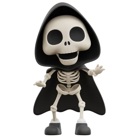 Grim Reaper Giving Scary Poseg  3D Illustration