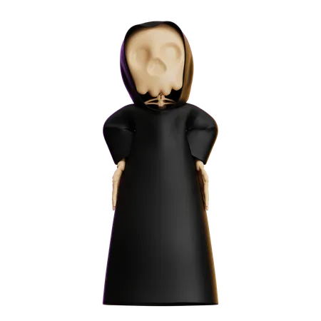 Grim Reaper Giving Standing Pose  3D Illustration