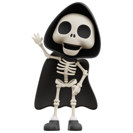 Grim Reaper Say Hi  3D Illustration