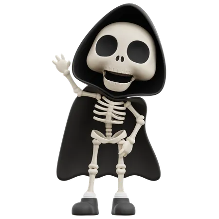 Grim Reaper Say Hi  3D Illustration