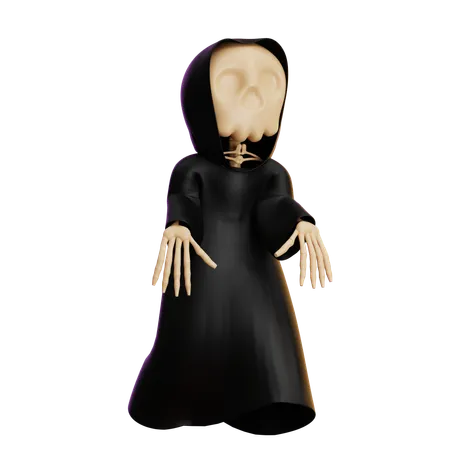 Grim Reaper Walking With Scary Hands  3D Illustration