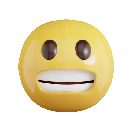 Griming Face Emoji  3D Icon