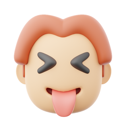 Grin Tongue 3D Illustration