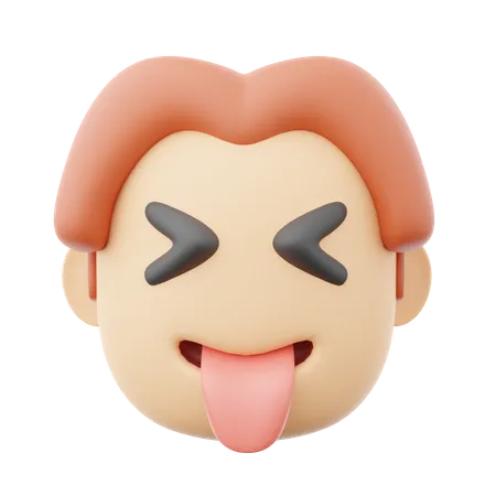 Grin Tongue 3D Illustration
