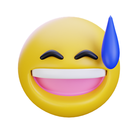 汗をかいて顔をこする感情  3D Icon