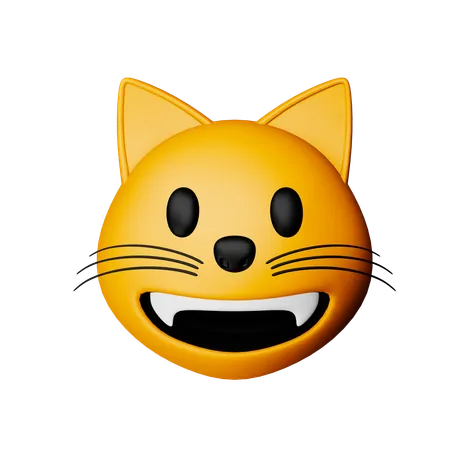 Grinning Cat Emoji  3D Icon