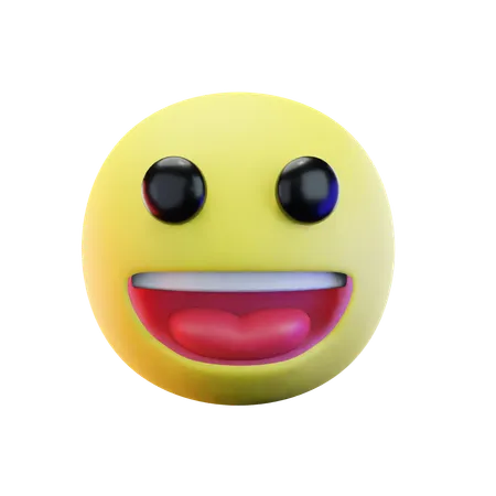 3 D Render Grinning Face With Big Eyes Emoji 3 D Illustration 3D Icon