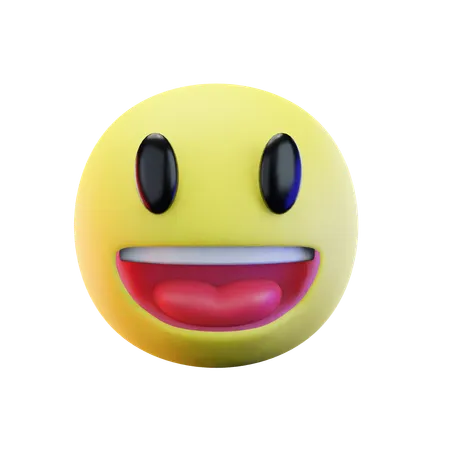 3 D Render Grinning Face Emoji 3 D Illustration 3D Icon