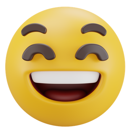 Grinning Face with Big Smiling Eyes  3D Icon