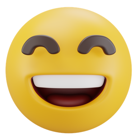 Grinning Face with Smiling Eyes  3D Icon
