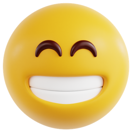 Grinning Face With Smiling Eyes  3D Icon