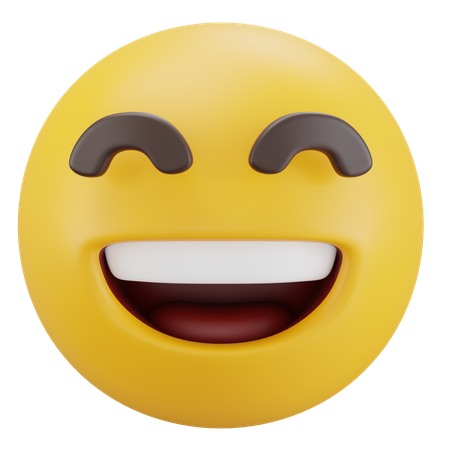 Grinning Face with Smiling Eyes  3D Icon