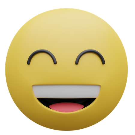 Grinning Face With Smiling Eyes  3D Icon