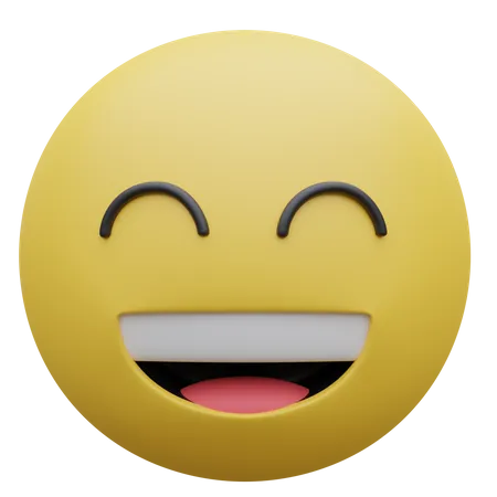 Grinning Face With Smiling Eyes  3D Icon