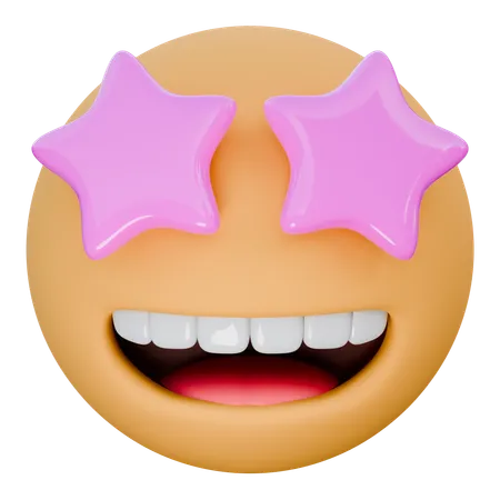 Grinning Face With Star Eyes  3D Icon