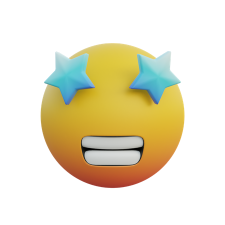 Grinning Face with Star Eyes  3D Emoji