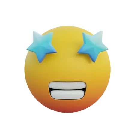 Grinning Face with Star Eyes  3D Emoji