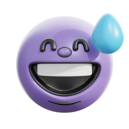 Grinning Face With Sweat  3D Icon
