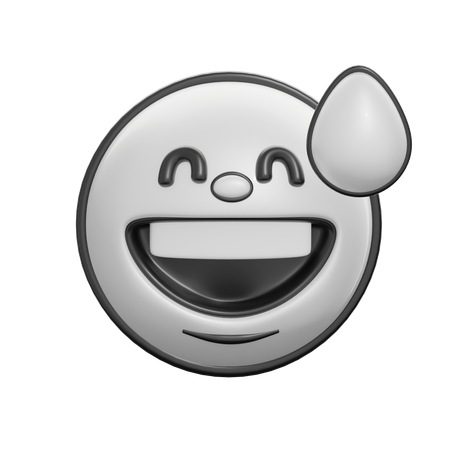 Grinning Face With Sweat  3D Icon