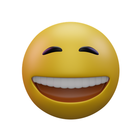 Grinning Face With Sweat  3D Icon