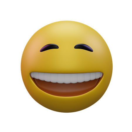 Grinning Face With Sweat 3D Icon