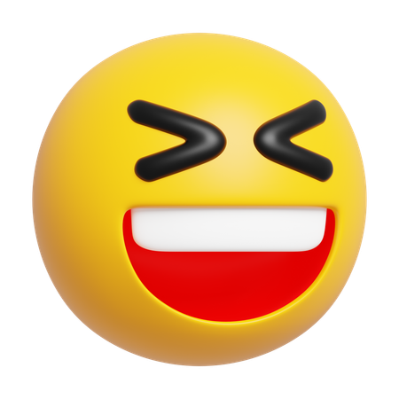 Grinning Squinting Face Emoji  3D Icon