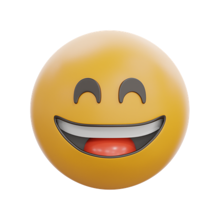 Grinning With Smiling Eyes  3D Icon